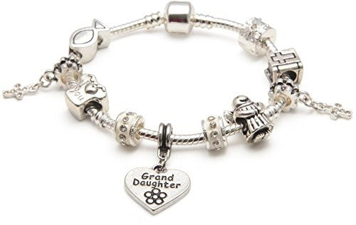 Girls First Holy Communion/Confirmation for Granddaughter Silver Plated Charm Bracelet
