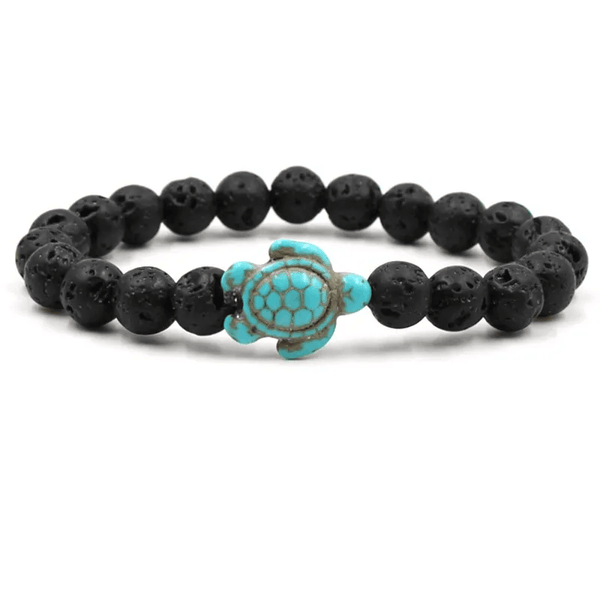 Adult's/Teenager's Volcanic Rock Turtle Stretch Bracelet