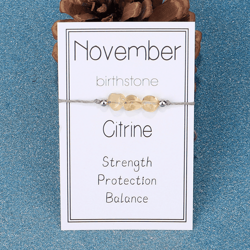 Adjustable 'November Birthstone Irregular Stone' Wish Bracelet / Friendship Bracelet
