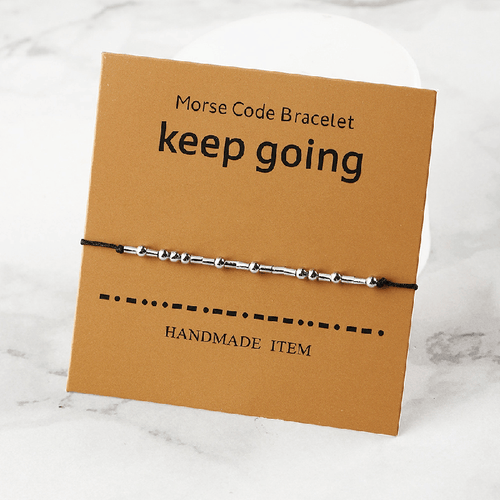 Adjustable Morse Code 'Keep Going' Wish Bracelet / Friendship Bracelet - Adult/Teen/Child