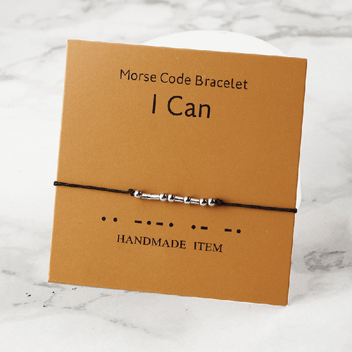 Adjustable Morse Code 'I Can' Wish Bracelet / Friendship Bracelet - Adult/Teen/Child