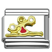 Stainless Steel 9mm Shiny Leaping Cheerleader Link for Italian Charm Bracelet