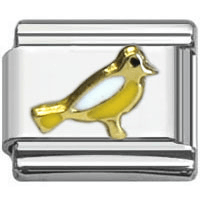 Stainless Steel 9mm Shiny 'Yellow Bird' Link for Italian Charm Bracelet