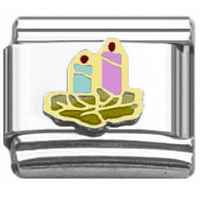 Stainless Steel 9mm Shiny 'Candles' Link for Italian Charm Bracelet