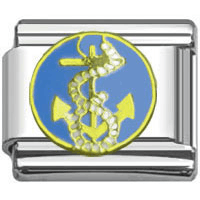 Stainless Steel 9mm Shiny 'Anchor and Rope' Link for Italian Charm Bracelet