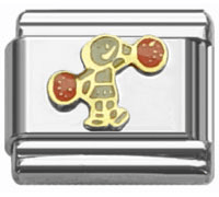 Stainless Steel 9mm Shiny Cheerleader Link for Italian Charm Bracelet