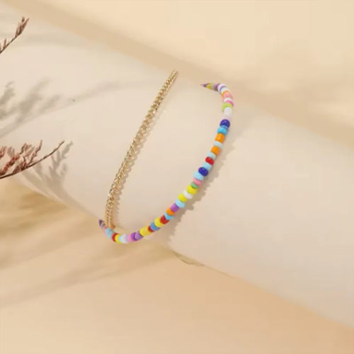 Adult's 'Aloha Echoes' Multicoloured Adjustable Anklet