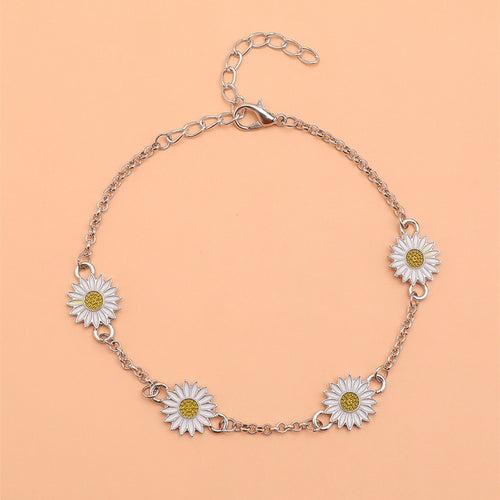 Adult's 'Daisy Flowers'  Adjustable Anklet