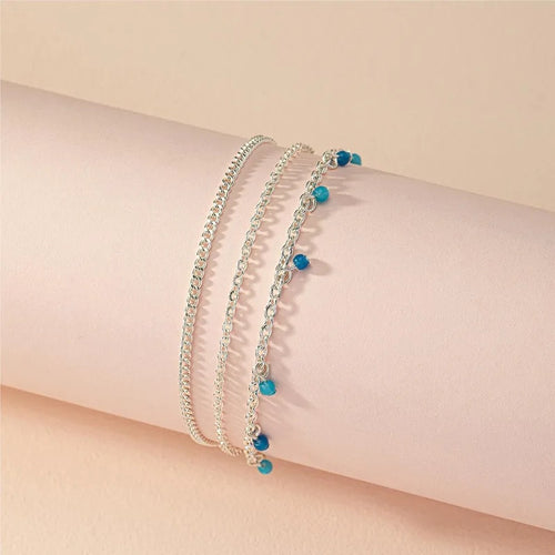 Adult's 'Barbados Breeze' Triple Chained Adjustable Anklet