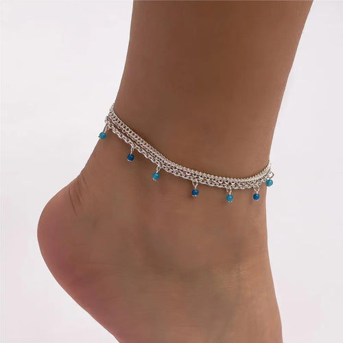 Adult's 'Barbados Breeze' Triple Chained Adjustable Anklet