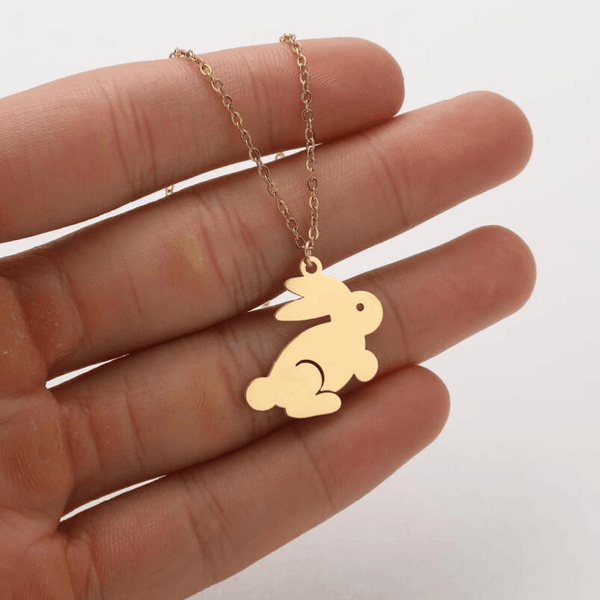 Children's Gold Coloured Bunny Rabbit Pendant Necklace