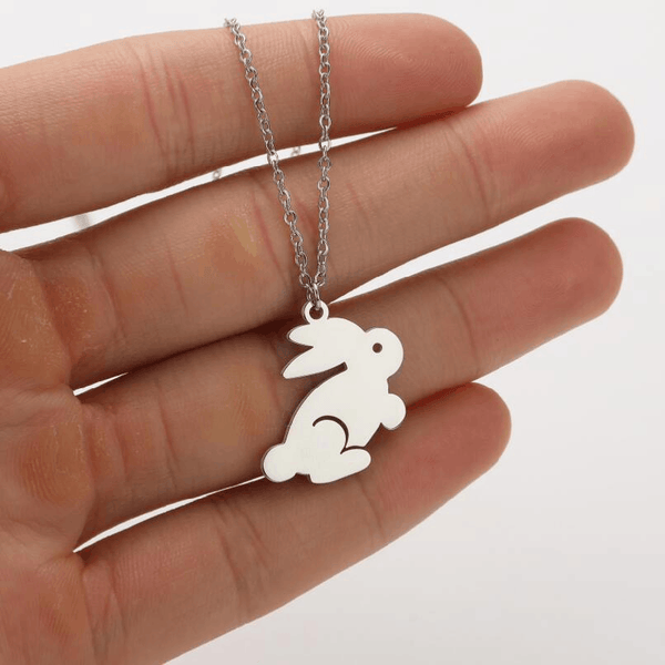 Children's Silver Coloured Bunny Rabbit Pendant Necklace