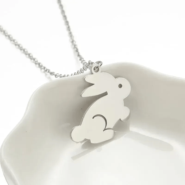 Children's Silver Coloured Bunny Rabbit Pendant Necklace