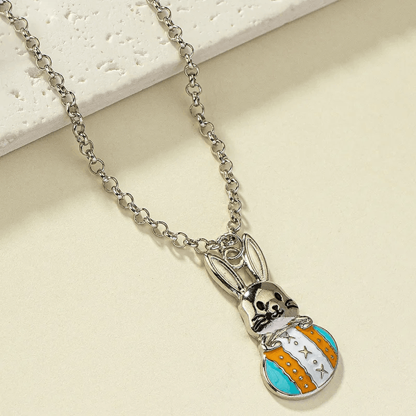 Children's 'Easter Bunny Rabbit with Easter Egg' Pendant Necklace