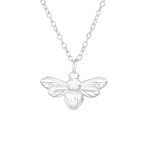 Adult's/Teenager's Sterling Silver Bee Pendant Necklace