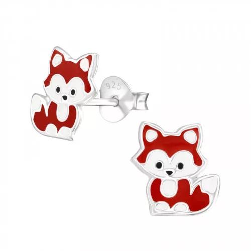 Children's Sterling Silver Fox Stud Earrings