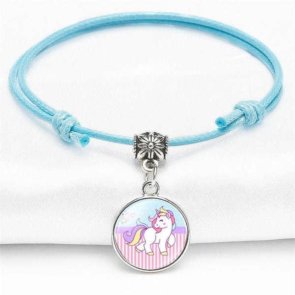 Children's Adjustable Unicorn Wish Bracelet / Friendship Bracelet - Blue