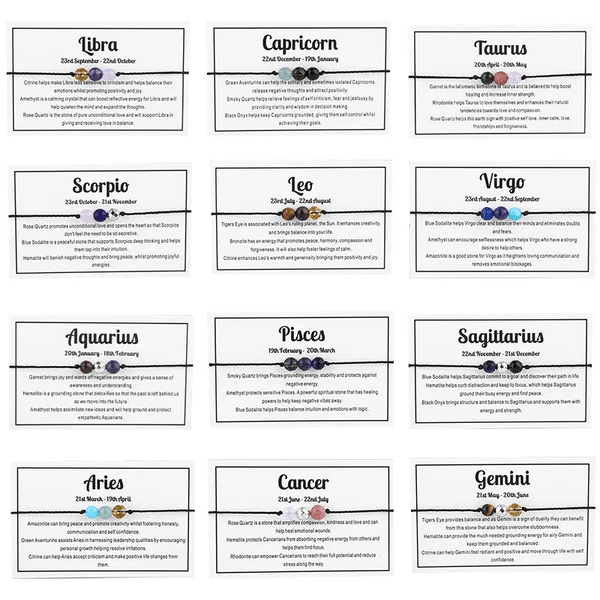 Adjustable 'Sagittarius' Gemstone Zodiac Wish Bracelet / Friendship Bracelet