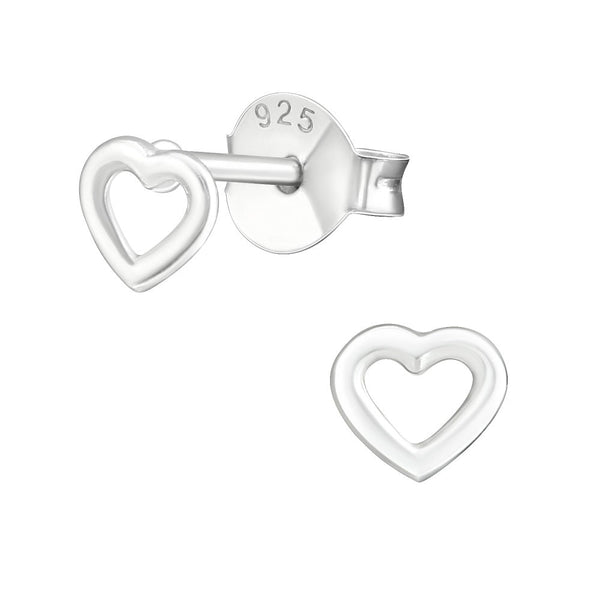 Children's Sterling Silver 'Simple Love Heart' Stud Earrings