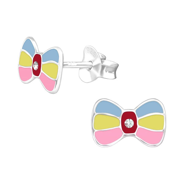 Children's Sterling Silver 'Candy Bow' Stud Earrings