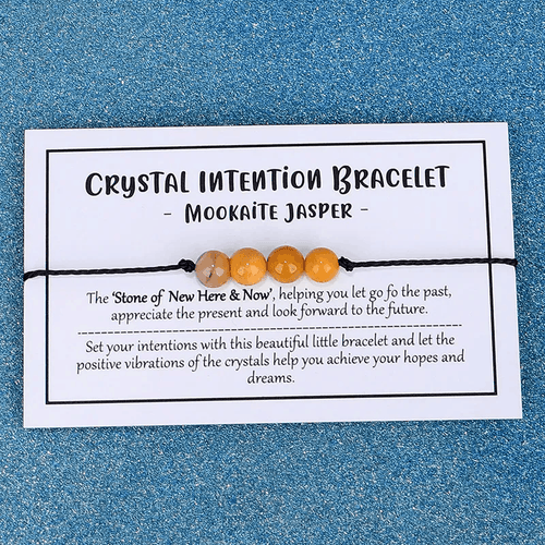 Adjustable 'Mookaite - Stone of New Here and Now' Crystal Intention Wish / Friendship Bracelet