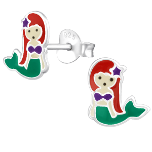 Sterling Silver Mermaid Ariel Earrings