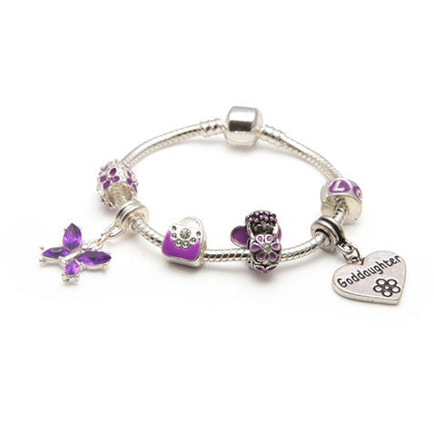 God daughter charm bracelet Purple Fairy Dream