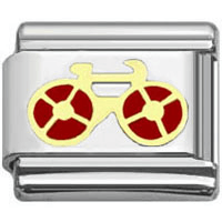 Stainless Steel 9mm Shiny Link with Bicycle for Italian Charm Bracelet