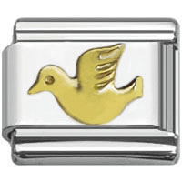 Stainless Steel 9mm Shiny 'Crystal Letter G' Link for Italian Charm Bracelet