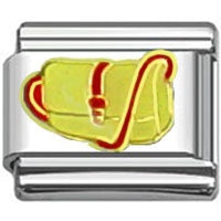 Stainless Steel 9mm Shiny 'Crystal Letter G' Link for Italian Charm Bracelet