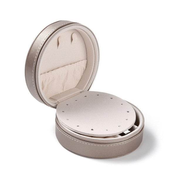 Silver/Grey Round Jewellery Box/Case