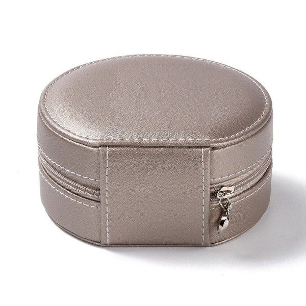 Silver/Grey Round Jewellery Box/Case