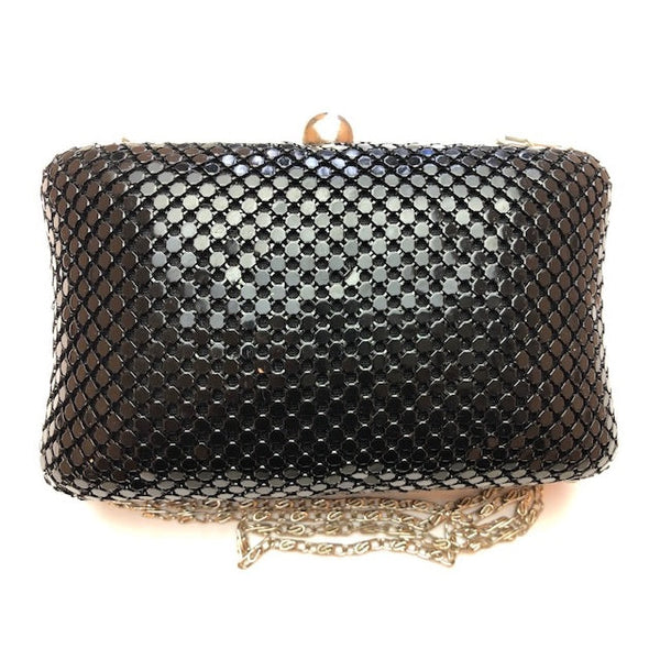 Melissa Black Sequined Clutch Bag