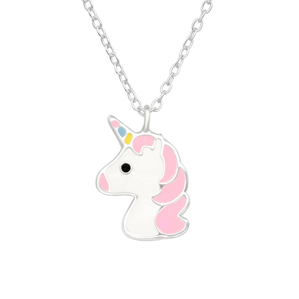 Children's Sterling Silver 'Pastel Unicorn' Pendant Necklace