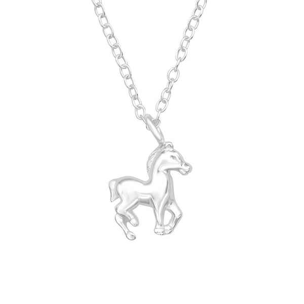 Children's Sterling Silver Horse Pendant Necklace