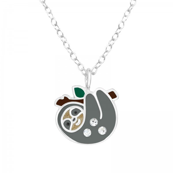 Children's Sterling Silver Sloth Pendant Necklace