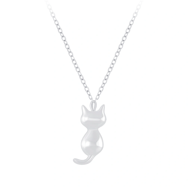 Children's Sterling Silver Cat Pendant Necklace