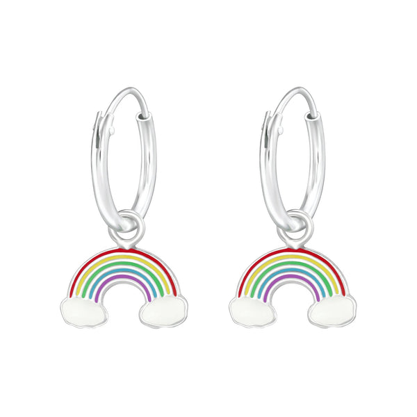 Children's Sterling Silver 'Rainbow' Hoop Earrings