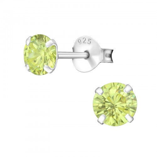 Children's Sterling Silver 'August Birthstone' Stud Earrings