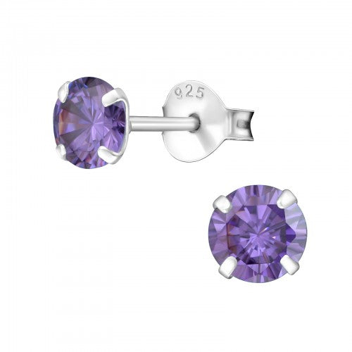 Children's Sterling Silver 'June Birthstone' Stud Earrings