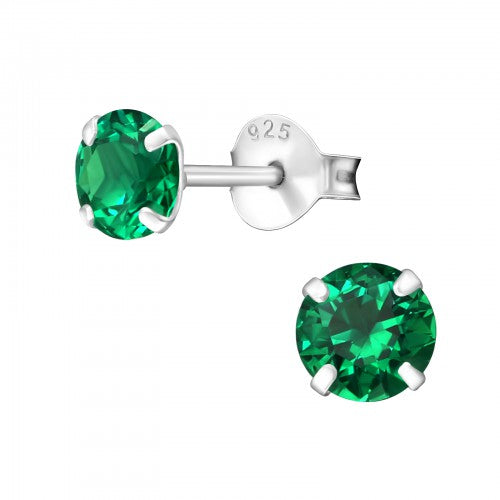 Children's Sterling Silver 'May Birthstone' Stud Earrings