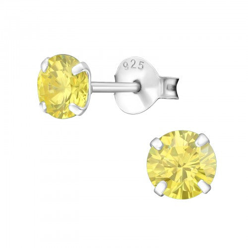Children's Sterling Silver 'November Birthstone' Stud Earrings