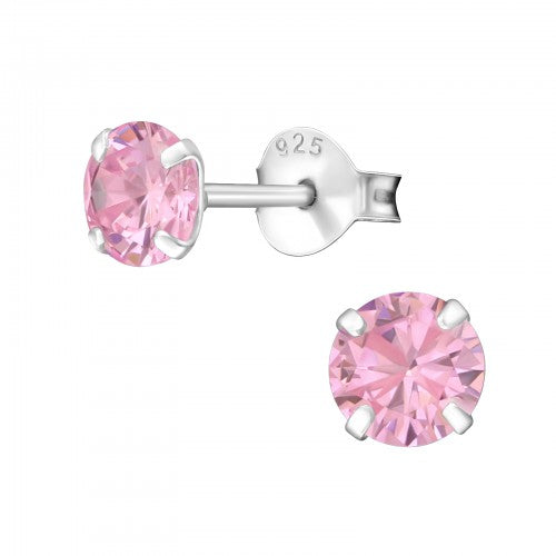 Children's Sterling Silver 'October Birthstone' Stud Earrings