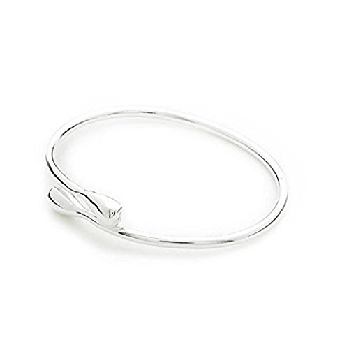 Liberty Charms 925 Sterling Silver Plated Designer Inspired Contemporary Adult 'Tear Drop' Bangle/Bracelet