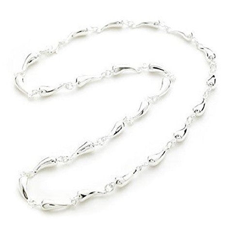 Silver Plated 'Tear Drop' Chain Necklace