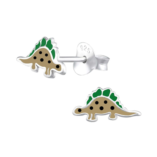 Children's Sterling Silver Dinosaur Stud Earrings
