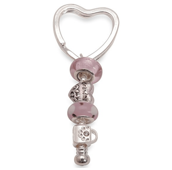 Grandma 'Pink Lady' Silver Plated Keyring/Handbag Charm