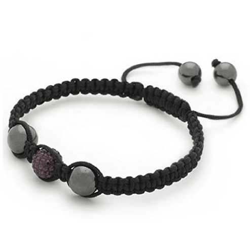 Designer Inspired 'Struve' Purple Czech Crystal Disco Ball Bracelet