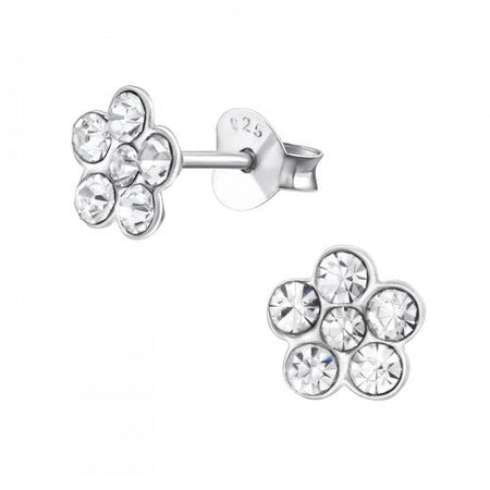 Children's Sterling Silver 'October Birthstone' Bow Stud Earrings