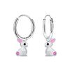 Children's Sterling Silver Rabbit Hoop Earrings